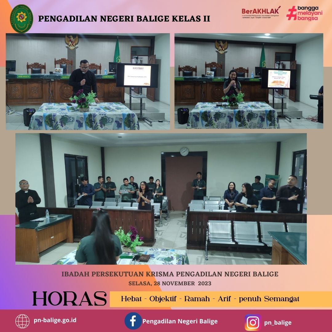 ibadah persekutuan krisma pengadilan negeri balige SELASA, 28 NOVEMBER 2023 ibadah persekutuan krisma pengadilan negeri balige SELASA, 28 NOVEMBER 2023